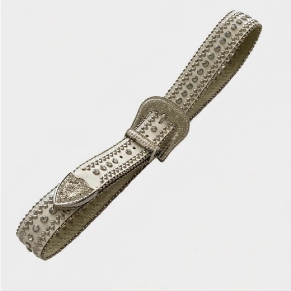 Accessories - Faux Leather Rhinestone and Stud Cowgirl Belt